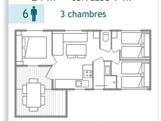 Mobil-home confortable avec terrasse pour 6 personnes - API-1-52-523 - 5