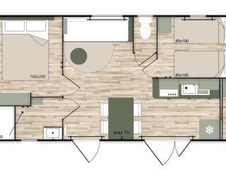Mobil-home confortable 4 pers avec terrasse - API-1-52-611 - 3