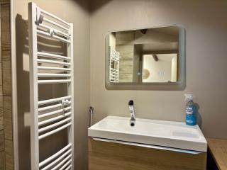 L'ESTANÒT EST UN CHARMANT T2 de 45 M2 EQUIPE D'UNE CHAMBRE EN MEZZANINE ET D'UN VRAI LIT DANS UN LARGE SALON, CUISINE EQUIPE, PARKING PRIVEE, PROCHE DU CENTRE THERMALE ET DES COMMERCES - 1