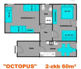 OCTOPUS-2 Monteurwohnung in Zentrum! 2-zkb im 2og - 9