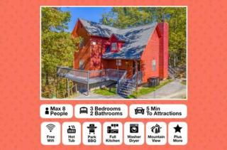Stunning Mountain View Cabin HotTub BBQ 8mins to town - 9