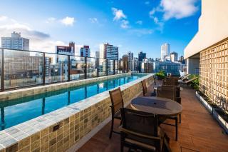 Conforto e vista incrível - Studio com rooftop, piscina vista mar e academia - 9