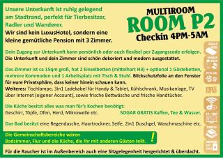 Deine Pension, Multi Room P2, 2-3 beds, 15qm, Check-in 4PM till 5AM - 7