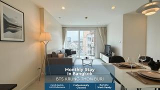 Modern Stay Near ICONSIAM l Steps to BTS Krung Thon Buri l Ultra Fast WiFi - 0