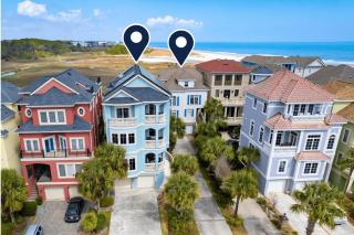 Sleeps 38 2 Homes Steps to the Beach Private Pool HotTub Game Room Views - 0