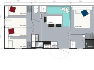 Mobil home avec Terrasse, 3 Chambres, 6 Personnes - Lons-le-Saunier - API-1-52-446 - 9
