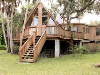 A-Frame Cabin Rental with Spacious Deck Overlooking the Cotee River, Florida - 0