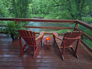Charming Creekside Log Cabin with Wood Burning Stove Overlooking the Neshannock Creek, Western PA - 6