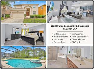 Family Villa with 6 Bedrooms Pool Spa and Game Room in Gated Resort - 0