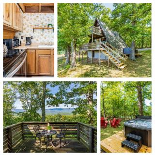 Great Views! A-Frame w Hot Tub, Grill & Fire Pit - 0