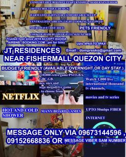 Staycation @ Jt residences wifi netflix fiber internet apartelle hotel - 9