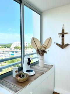 Studio cabines, Vue mer & étang, plage a pied - 5