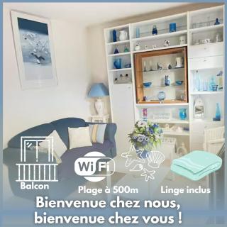 Marine - Logement à 500m de la plage avec son balcon vue sur le jardin, 4 couchages, wifi gratuite - 0