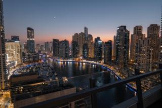 Dubai Marina Skyline with Sunset and Sunrise View - 8