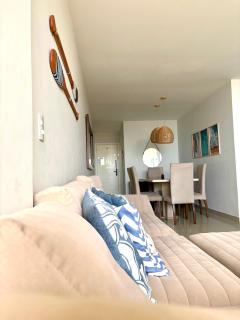 Apê MegaSofá - 3 quartos com Vista mar na Praia do Morro e 2 vagas garagem - 3