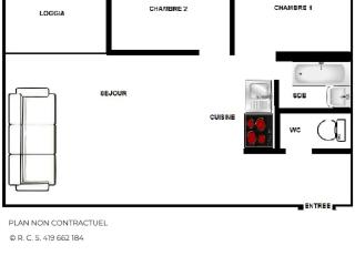 Charmant appartement pour 5, ski aux pieds, bien équipé, proche commerces et piscine à Les Bruyères - FR-1-452-237 - 1