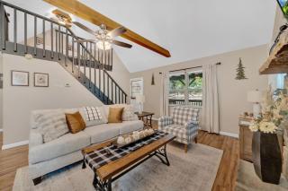 Warm Modern Lodge Hot Tub Fireplace Pacman - 5