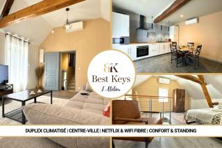 L'Atelier - By BEST KEYS - Duplex Haut de Gamme - Entièrement Climatisé - Centre-Ville - Netflix & WiFi Fibre - Machine à Café Nespresso - Check-in Autonome - Parking Gratuit à Proximité - Calme & Confort Premium - 0