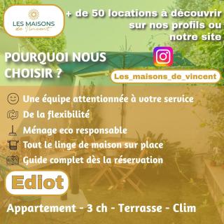Ediot - 3 chambres, clim, cour - 2