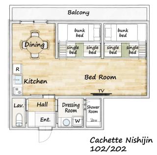 カシェット西新 - PayPayドーム近く 西新駅5分 最大6名 - 5