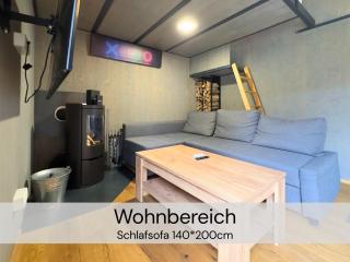 TinyHousebeiDresden unser größtes winziges Häuschen für bis zu 7 Personen, Kaminofen, große Terrasse - Nähe Sächsische Schweiz - Von Juni - September Mindestmietzeit 1 Woche Sa-Sa - 4