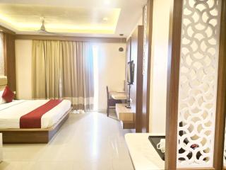 SEA VIEW-TEMPLE VIEW from rooftop- Near Swargadwar Sea Beach - Bengali market -HOTEL KUBER PALACE- PURI - Lift-Parking - Restaurant - Best Hotel In Puri - 4