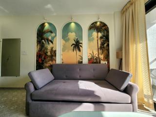 Tropical 1BHK Modern Apartment with Pool, Balcony - 5 Minutes to Candolim Beach - 6