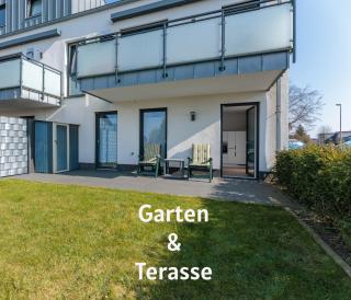 Modernes Apartment mit Terrasse & Garten, Parkplatz & Self-Check-in - 0