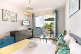 FLAMBOYANT - Studio 2 personnes avec lit de qualité hôtelière séparable pour couple ou amis avec très belle terrasse à 12 min à pied ou 4 min en voiture du lagon de l'Ermitage - ST GILLES LES BAINS - 5