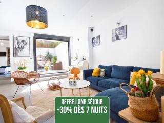 Loft Saint-Hubert - Idéal Familles & Groupes - 10min Avignon et Château-neuf-du-Pape - 5min Gare - Expérience design, conviviale et tout confort - Jardin clos - Parking privé gratuit - Au calme - Sorgues - 0