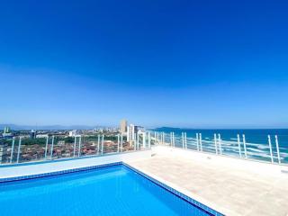 Pé na areia: apto com vista mar e piscina - 0
