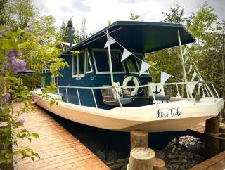 Lake Escape in Cozy Boathouse Surrounded by Forest - 8