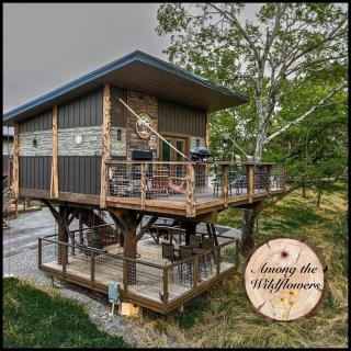"Among the Wildflowers" Scenic Treehouse Getaway in Sevierville w 20ft Slide & 2 Private Decks - 0
