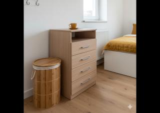 Cozy Minimalist bedroom with king sized bed - 6