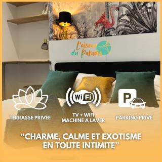 L'Oiseau du paradis, entre gare et centre ville, rez-de-chaussée, avec terrasse et parking privé - 0