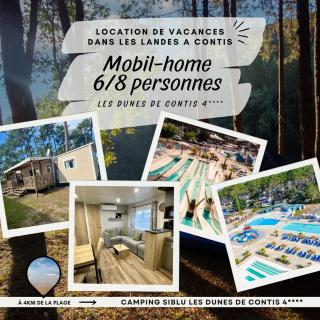 MH 279 BORA-BORA 6-8 personnes 3ch 1sdb tout confort dans camping 4 étoiles avec parc aquatique chauffé - 0