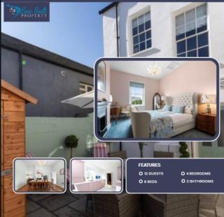 Luxury pair of Georgian apartments, hot tub, sea views, sleeps 12 - 0