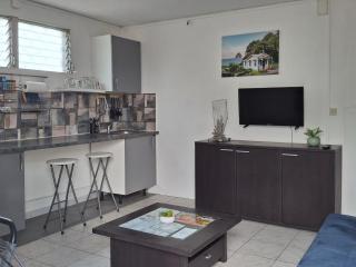 Hébergement en rez-de jardin clos - Proche de l'aéroport 4km - Parking gratuit - Commerce et restauration à proximité - Wifi - 5