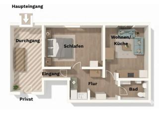 Wohnung in Reelkirchen mit 1 Schlafzimmer - Blomberg - 1