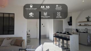 L'alcôve - appartement moderne et spacieux - proche gare - centre historique - WiFi - Clim - 0