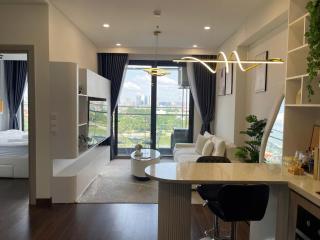 Hommit - Căn hộ 1 phòng ngủ, 2 giường, 1 WC view hồ, máy chiếu, tivi lớn, đồ bếp đầy đủ, máy giặt sấy, Tòa Masteri A - Vinhomes Smartcity Tây Mỗ - 0