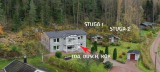 Timrad Stuga med dubbelsäng Obs i stora huset dusch toalett och kök - 8