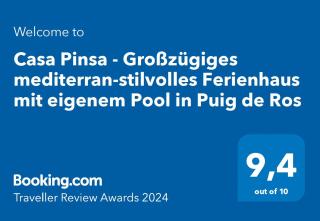Casa Pinsa - Großzügiges mediterran-stilvolles Ferienhaus mit eigenem Pool in Puig de Ros - 7