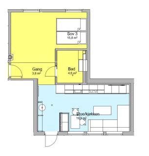 Splitter ny leilighet i sokkel på enebolig - 1