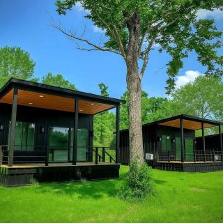 Modern Farmhouse Tiny Home Resort with Goats & Pool near Houston, Hempstead Texas - 0