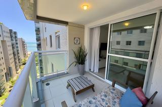 JTR beira-mar com varanda, ar, cozinha completa, quarto para até 4 pessoas - 0