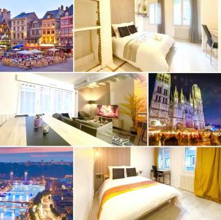 Maison de ville plein centre Rouen - TV 4K connecté - Patio - Wifi Fibre - 4 grande chambres - Proche parking gratuit - Lave Vaisselle - Lave linge - 7