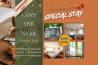 597 - 5BR Medford - Cozy Stay near Stone Zoo - 0