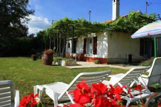 Freistehendes Ferienhaus mit traditionellem Steingrill im weitläufigen, grünen Garten - 6