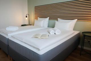 Gemütliches 3-Raum Apartment mit Boxspringbetten, vollausgestattet Küche, Balkon, WLAN, 40 Zoll HD-TV, Parkplätze - 9